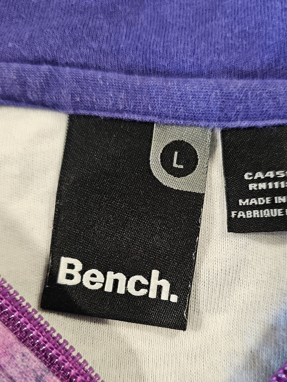Bench Large Purple & Pink Plaid Zip Hoodie Jacket - Picture 5 of 7